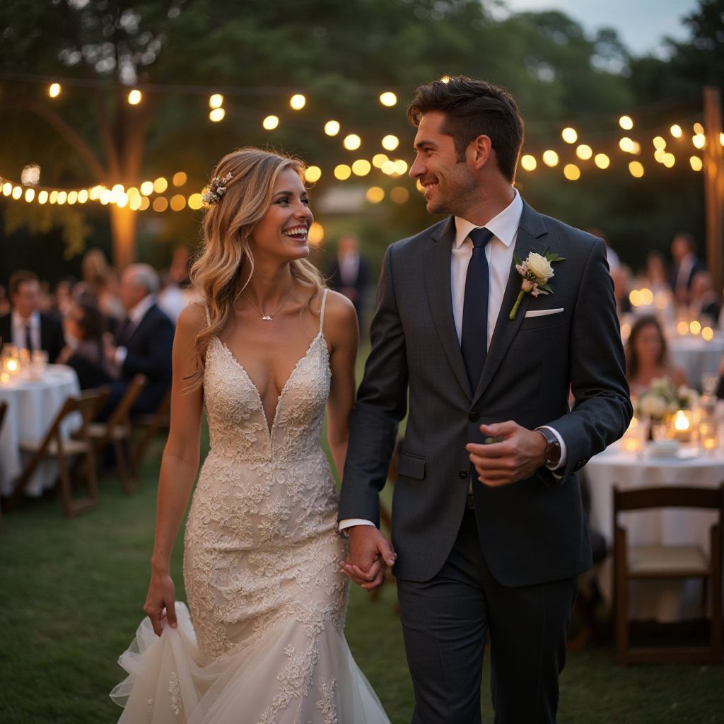 Emily and Robert at their wedding reception